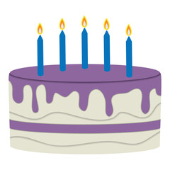 Isolated colored birthday cake icon Vector