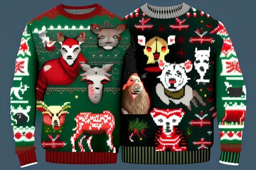 Ugly Sweater Spirit Animals - generative ai