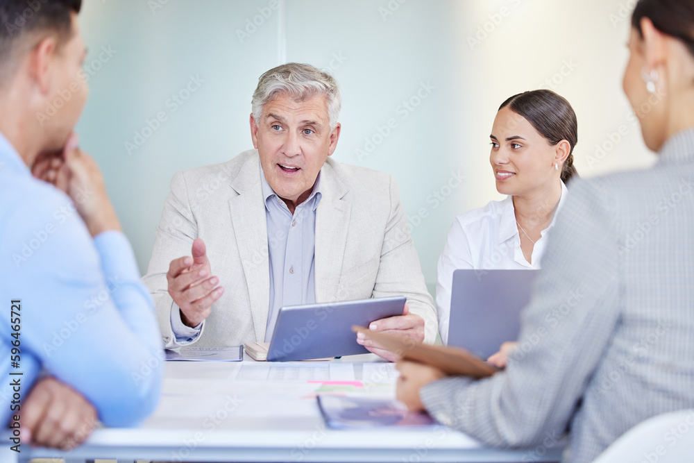 Poster we can always do with new ideas. shot of a group of businesspeople having a meeting at work.