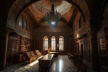 Fototapeta na wymiar The Beauty of Classic Libraries: A Generative AI Interpretation