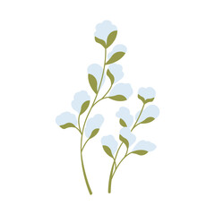 Wild flower vector flat illustration. Decorative floral design elements