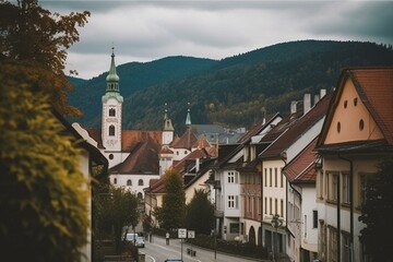 Fototapeta na wymiar Alkoven: Austrian town in Upper Austria. Generative AI