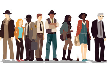 Fototapeta premium Exploring the Culture and Psychology of waiting in Line AI Generated