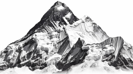 Mount Everest isolated on white background. Generative AI - obrazy, fototapety, plakaty