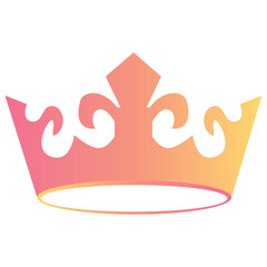 Isolated colored king or queen golden crown icon Vector
