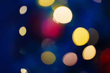 unfocused garland bulbs. Blur. the concept of Christmas decor. background.