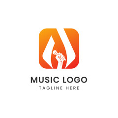 Letter A Microphone Music Logo Design Vector Icon. Music symbols. Audio logos template. A letter with mic emblems idea. Modern creative vector logotype collection on blank background