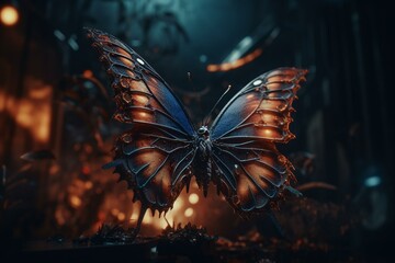Fototapeta na wymiar Butterfly effect inspired lighting design. Generative AI