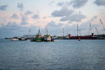 Fototapeta premium aerial view of san andres island in Colombia, sea of ​​seven colors
