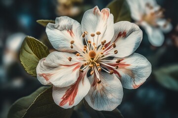 Fototapeta na wymiar Apple flower watercolor pattern. Generative AI