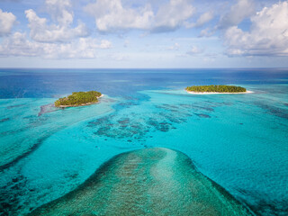 aerial view of san andres island in Colombia, sea of ​​seven colors