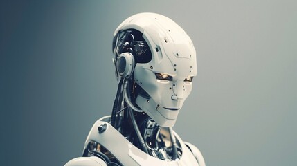 Portrait of a robot, artificial intelligence. Generative AI.