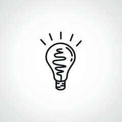 Light Bulb line icon. Idea sign, bulb outline icon