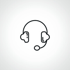 Headphones earphones line icon. call center outline icon