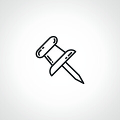 push pin line icon. push pin outline icon