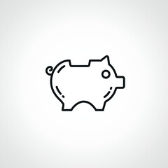 piggy bank line icon. piggy bank outline icon