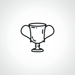 Trophy cup line icon. winner trophy cup outline icon