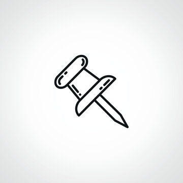 recommend clip art: push pin line icon. push pin outline icon
