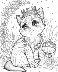 Obraz premium Coloring page for kids Cat Kitty 