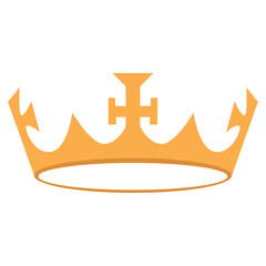 Isolated colored king or queen golden crown icon Vector