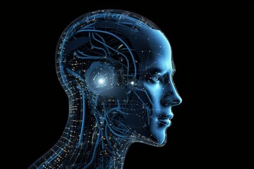 Fototapeta premium futuristic android head 