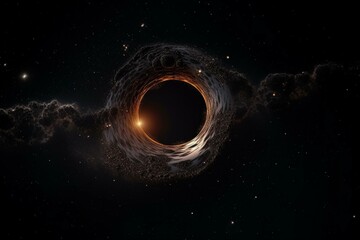 Background of a space with a black hole. Generative AI