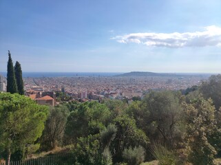 Fototapeta premium View of Barcelona from the mountains