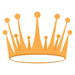 Isolated colored king or queen golden crown icon Vector