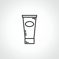 skin cream line icon. tube of cream outline icon