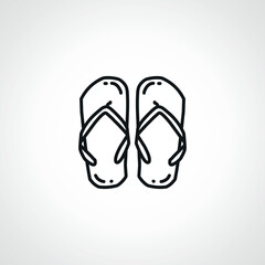 slippers line icon. beach slippers outline icon