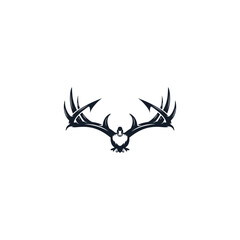  hunting Deer and Duck minimalist logo design