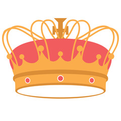 Isolated colored king or queen golden crown icon Vector