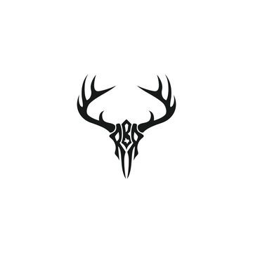 rbr hunting Deer minimalist logo design