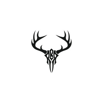 rbr hunting Deer minimalist logo design