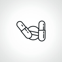 Pills line icon. drugs outline icon