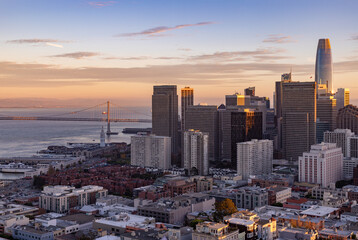 Downtown San Francisco at Sunset