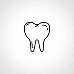 Tooth line icon. Tooth outline icon