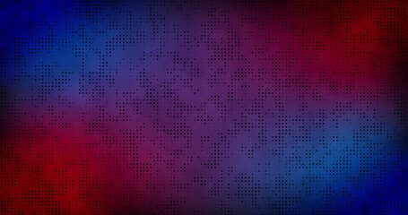 Composition of shapes on blue and red background
