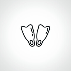 diving flippers line icon. scuba and sea flippers outline icon