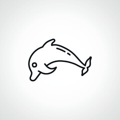 dolphin line icon. dolphin outline icon