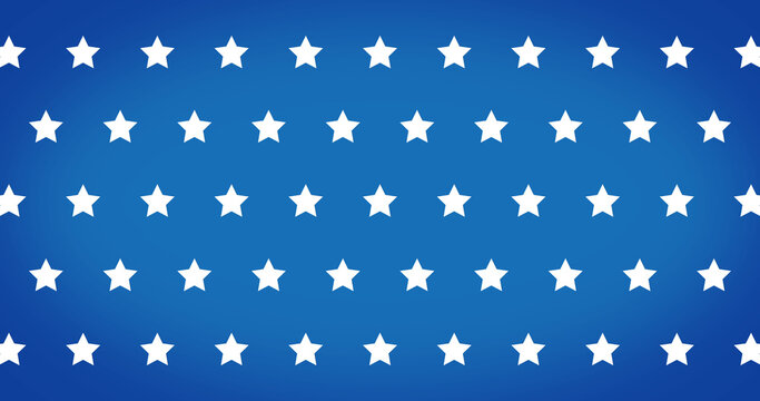 Composition of white stars on blue background