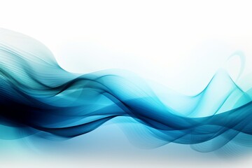Fluid Blue Light Waves in Digitally Enhanced Futuristic Style, Generative AI