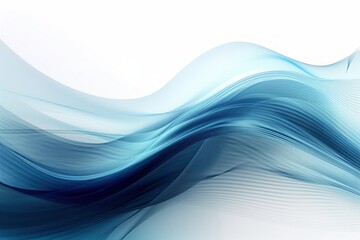 Obraz premium Fluid Blue Light Waves in Digitally Enhanced Futuristic Style, Generative AI