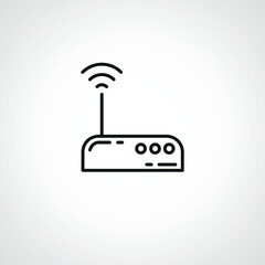 Wireless router line icon. wi-fi router outline icon