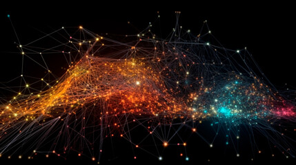 spread of digital brain connections. Artificial intelligence and the idea of neural networks. Concept for mapping the brain's neuronal connections and connectome. Generative AI