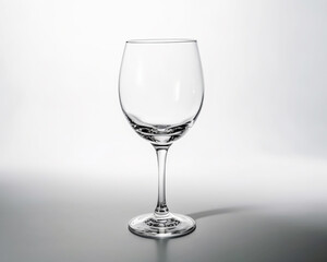 Clear Wine Glass on White Background, element, Generative AI