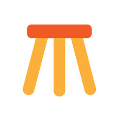 Three legged stool simple icon. Clipart image isolated on white background