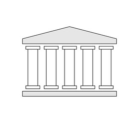 Five pillars line diagram. Clipart image isolated on white background