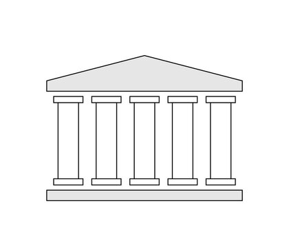 Five pillars line diagram. Clipart image isolated on white background