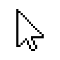 Pixel arrow mouse cursor icon. Clipart image isolated on white background